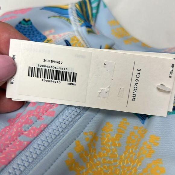 Janie and Jack 100048606 Baby Coral Fish Rash Guard Swimsuit NWT 3-6 m - Picture 3 of 7